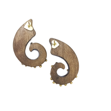 Load image into Gallery viewer, Walnut Spiral Earrings