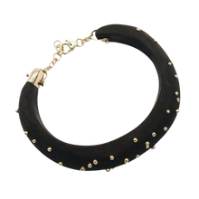 Load image into Gallery viewer, Diamond + Gold Ball Ebony Cuff 2