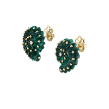 Load image into Gallery viewer, Carved Stone Ammonite Earrings