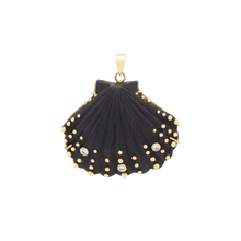 Load image into Gallery viewer, Carved Ebony Scallop Shell 2
