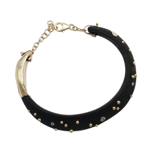 Load image into Gallery viewer, Diamond + Gold Ball Ebony Bracelet