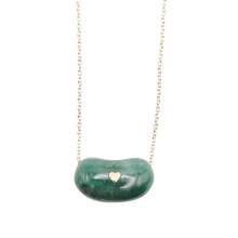 Load image into Gallery viewer, Carved Jade Studded Bean Necklace