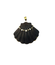 Load image into Gallery viewer, 5 Diamond + Gold Ball Carved Ebony Shell