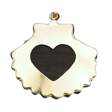 Load image into Gallery viewer, Carved Scallop Shell with Diamonds + Gold