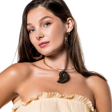 Load image into Gallery viewer, Large Walnut Hoop Earrings