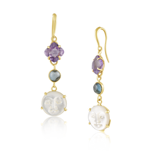 Load image into Gallery viewer, Mother of Pearl Moon Earrings