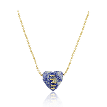 Load image into Gallery viewer, Carved Stone Stitched Heart Pendants