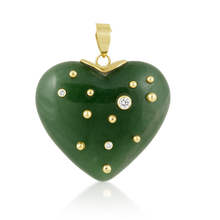 Load image into Gallery viewer, Carved Stone Studded Heart Pendants