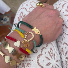 Load image into Gallery viewer, Blue Cord Horse Shoe Friendship Bracelet