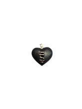 Load image into Gallery viewer, Carved Ebony Cracked Heart Pendant