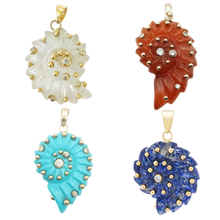 Load image into Gallery viewer, Carved Stone Ammonite Pendants