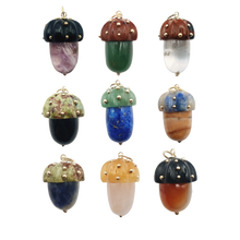 Load image into Gallery viewer, Carved Stone Acorn Pendants
