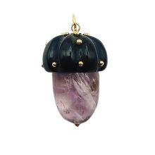 Load image into Gallery viewer, Carved Stone Acorn Pendants