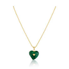 Load image into Gallery viewer, Carved Stone Studded Heart Pendants