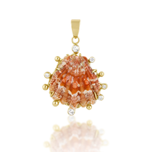 Load image into Gallery viewer, Orange/Pink Speckled Lion’s Paw Pendant