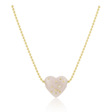 Load image into Gallery viewer, Carved Stone Studded Heart Pendant