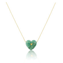 Load image into Gallery viewer, Carved Stone Heart Necklace