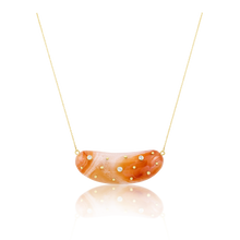 Load image into Gallery viewer, Carved Stone Studded Bean Necklace