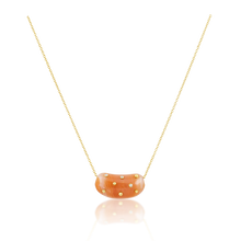 Load image into Gallery viewer, Carved Stone Studded Bean Necklace