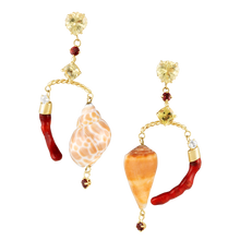 Load image into Gallery viewer, Coral Tiered Earrings