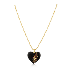Load image into Gallery viewer, Ebony + Ruby Heart Pendant