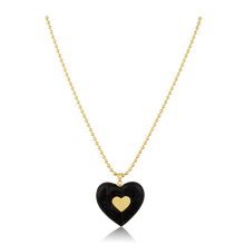 Load image into Gallery viewer, Ebony + Ruby Heart Pendant