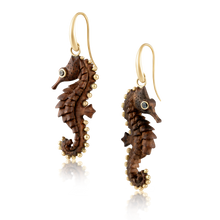 Load image into Gallery viewer, Carved Seahorse Earrings
