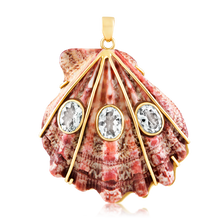 Load image into Gallery viewer, Dark Pink Lion's Paw with Aquamarine