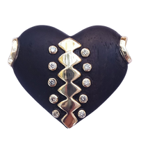 Load image into Gallery viewer, Ebony Zig Zag Heart