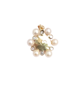 Load image into Gallery viewer, Striped Shell Aquamarine + Pearl Halo