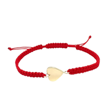 Load image into Gallery viewer, Red Cord Heart Friendship Bracelet