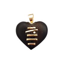 Load image into Gallery viewer, Carved Ebony Stitched Heart