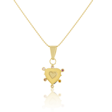 Load image into Gallery viewer, Onyx Heart Pink Halo Pendant