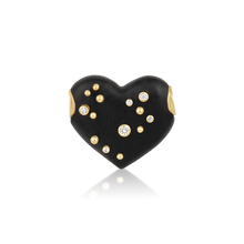 Load image into Gallery viewer, Ebony Studded Heart Bead