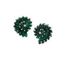 Load image into Gallery viewer, Carved Stone Ammonite Earrings