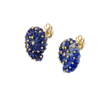 Load image into Gallery viewer, Carved Stone Ammonite Earrings