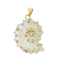 Load image into Gallery viewer, Carved Stone Ammonite Pendants