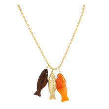 Load image into Gallery viewer, Carnelian Agate Swedish Fish Pendant