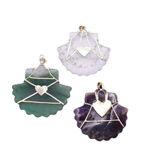 Load image into Gallery viewer, Carved Green Jade Shell