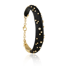 Load image into Gallery viewer, Diamond + Gold Ball Ebony Bracelet