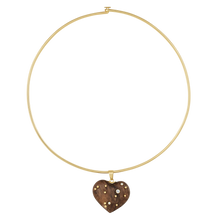 Load image into Gallery viewer, Walnut Studded Heart Pendant
