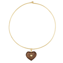 Load image into Gallery viewer, Walnut Studded Heart Pendant