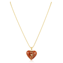 Load image into Gallery viewer, Carved Stone Stitched Heart Pendants