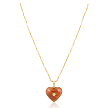 Load image into Gallery viewer, Carved Stone Stitched Heart Pendants