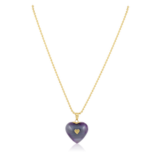 Load image into Gallery viewer, Carved Stone Studded Heart Pendants