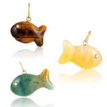 Load image into Gallery viewer, Carved Stone Fish Pendants