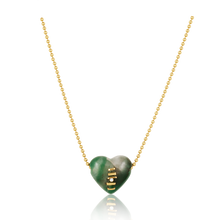 Load image into Gallery viewer, Carved Stone Stitched Heart Pendants