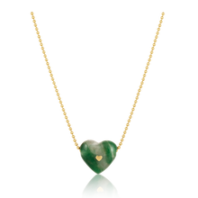 Load image into Gallery viewer, Carved Stone Stitched Heart Pendants