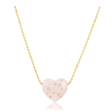 Load image into Gallery viewer, Carved Stone Studded Heart Pendants