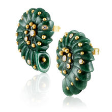 Load image into Gallery viewer, Carved Stone Ammonite Earrings